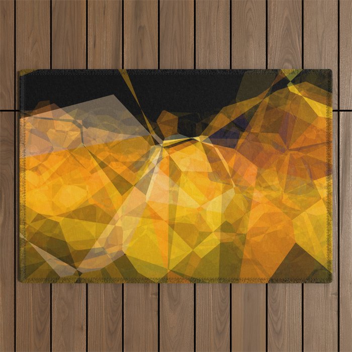 Yellow polygonal shapes Outdoor Rug