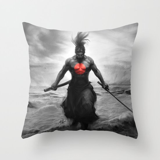 Courage of Samurai Throw Pillow