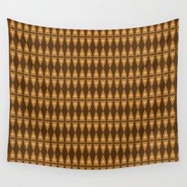 Rounded Edge Triangles Pattern - Brown on Chocolate Wall Tapestry