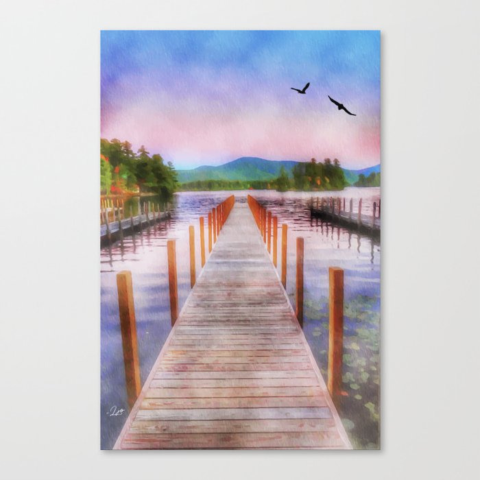 Pastel Hues of Huddle Bay on Lake George New York Canvas Print