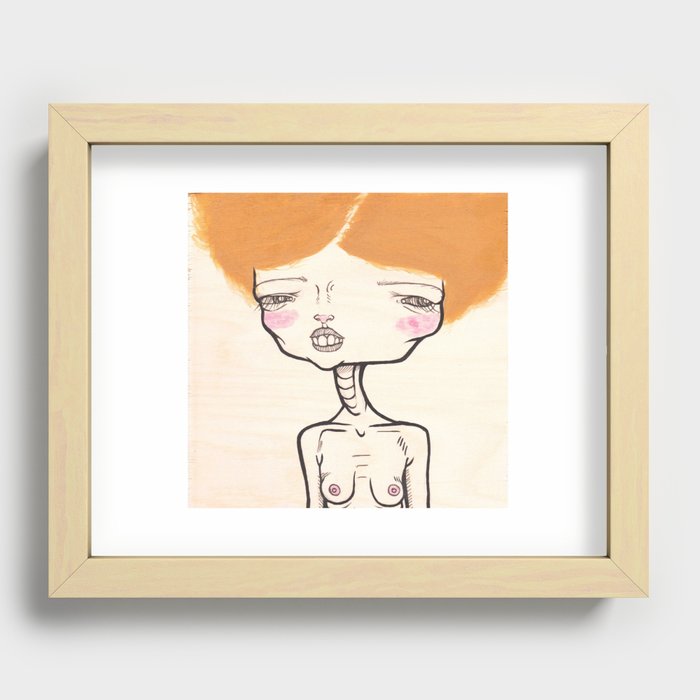 "Frizzy Hair and Nervous Charm" Recessed Framed Print