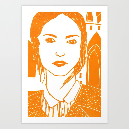 WUTHERING HEIGHTS - LINO (ORANGE VERSION) Art Print