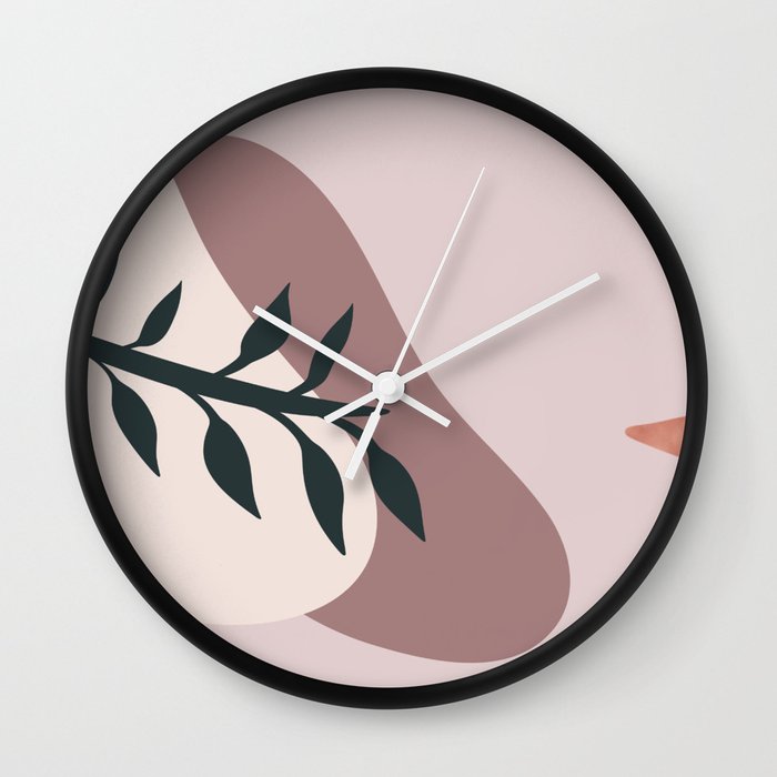 Hana - Floral repeat pattern home decor Clock for Sale by