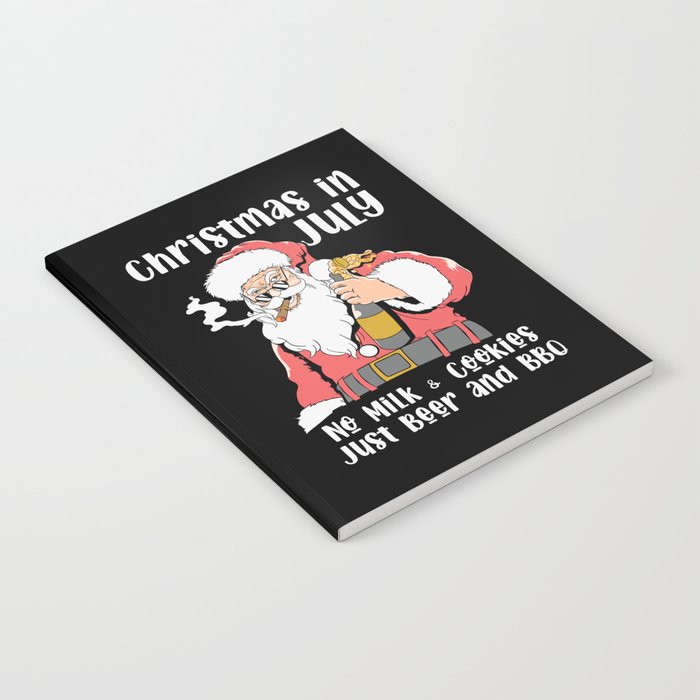 Funny Christmas In July Santa Notebook