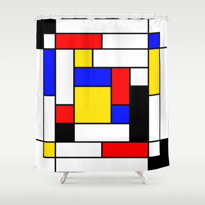 Mondrian Geometric Art 2 Shower Curtain