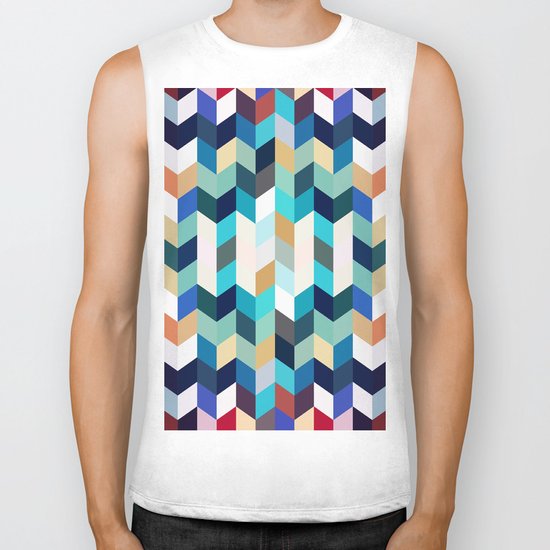 Colorful Geometric Background Biker Tank