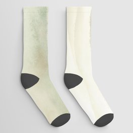 Abstract Landscape Watercolor Sage Green by Zouzounio Art Socks