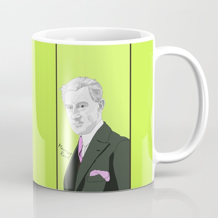 Maurice Ravel (Lime Background) Coffee Mug
