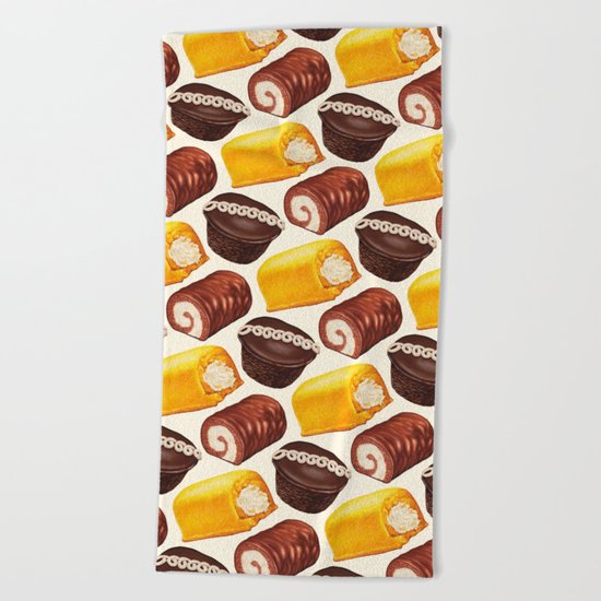 Hostess Cake Pattern Beach Towel