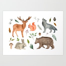 Forest team Art Print