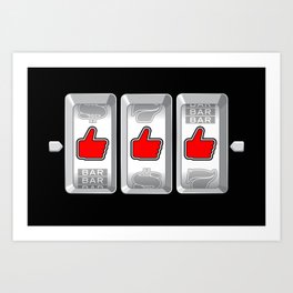 Jackpot / Slot machine hitting three thumbs up Art Print