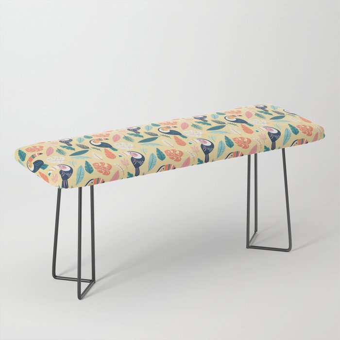 Exotic Birds and Flowers Summer Collection Bench