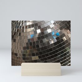 Silver Retro Disco Ball  Mini Art Print