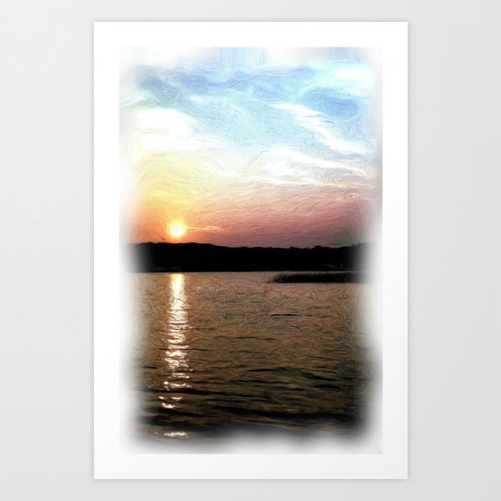 Sunset at the Lake Art Print