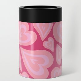 Retro Swirl Love - Shades of pink Can Cooler
