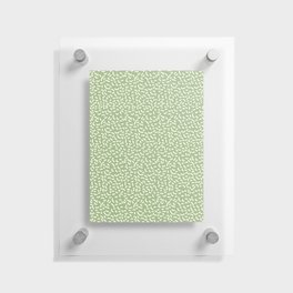 Retro Memphis Style Pattern in Sage Green and Cream Floating Acrylic Print