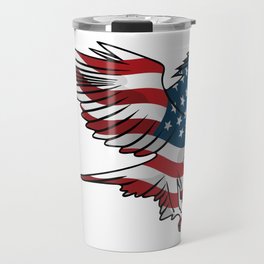 Patriotic Flying American Flag Eagle Travel Mug