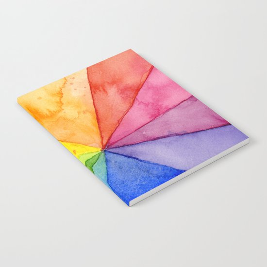 Rainbow Watercolor Geometric Pattern Notebook
