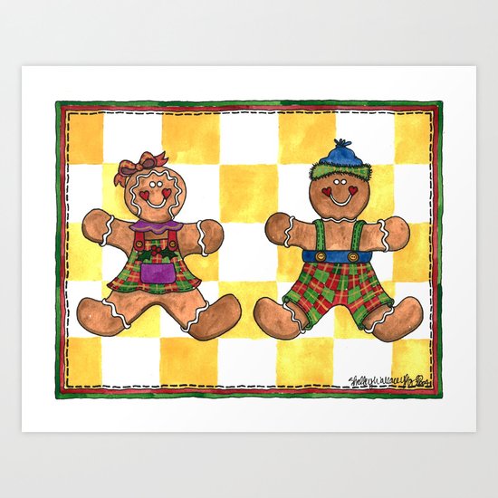 The Gingerbread Twins Art Print