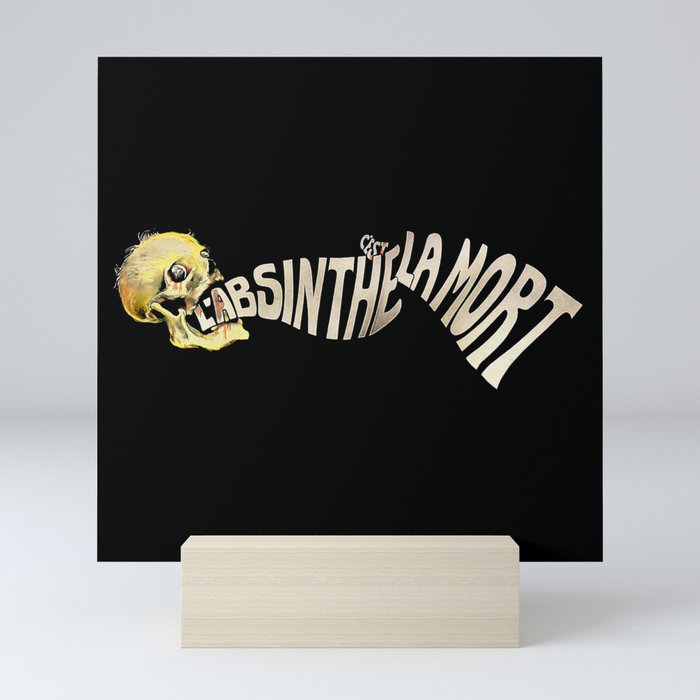 L'absinthe C'est La Mort (Absinthe is Death) Vintage Skull Poster, Oil Paint for Wall Art, Prints, Posters, Tshirts, Men, Women, Kids Mini Art Print