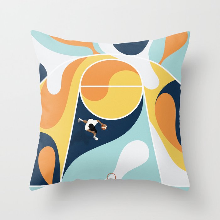 Basketball Playground | Bold Colors Abstract  Throw Pillow