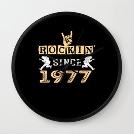 Rockin Since 1977 Classic Rock Birthday Wall Clock