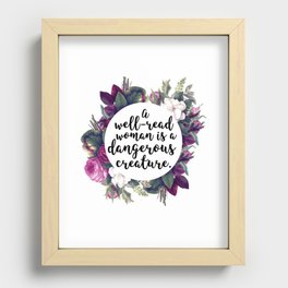 A well read woman Recessed Framed Print