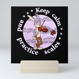 Keep calm practice scales violin rabbit Mini Art Print
