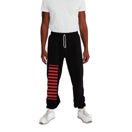 Red And White Summer Modern Stripes Collection Sweatpants