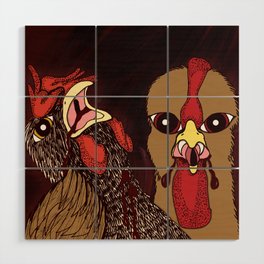 So the Rooster Fell In Love with the Hen Wood Wall Art