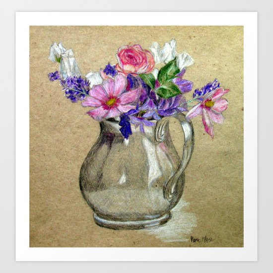 Metallic vase Art Print