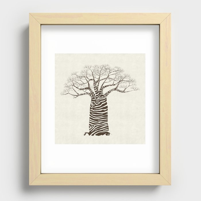 Zebra Tree Recessed Framed Print