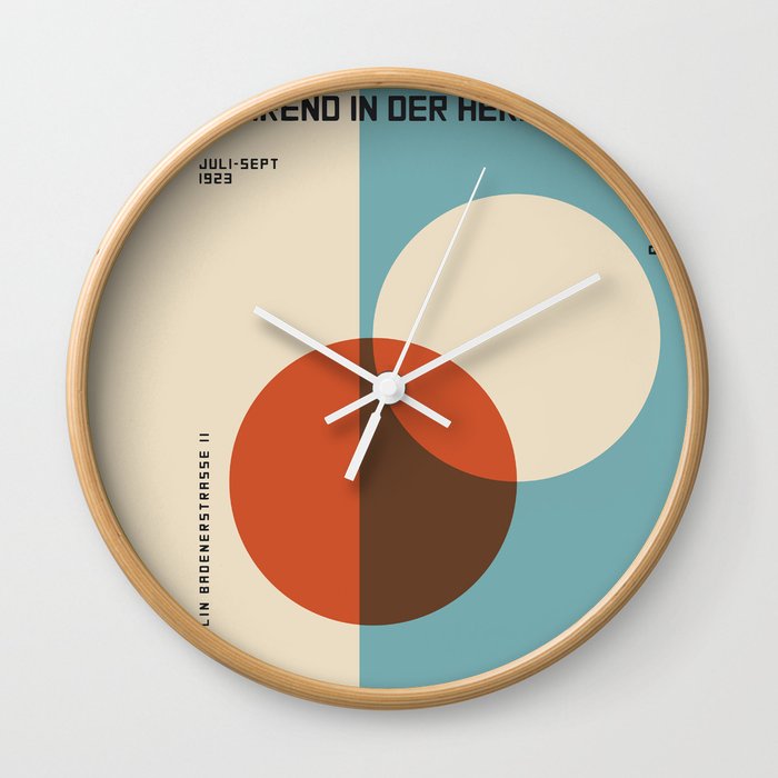 Bauhaus Poster 2 Overlapping Circles Wall Clock
