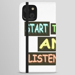 Cute Expression Design "Talk Less". Buy Now iPhone Wallet Case