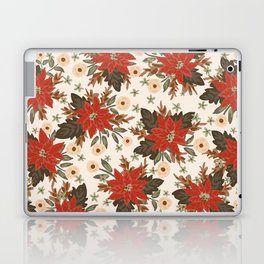 Christmas flower bouquet-red and off-white Laptop Skin