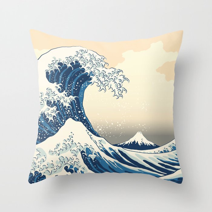 Great Wave Off Kanagawa Throw Pillow