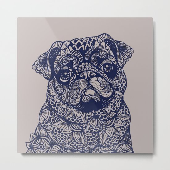 MANDALA OF PUG Metal Print