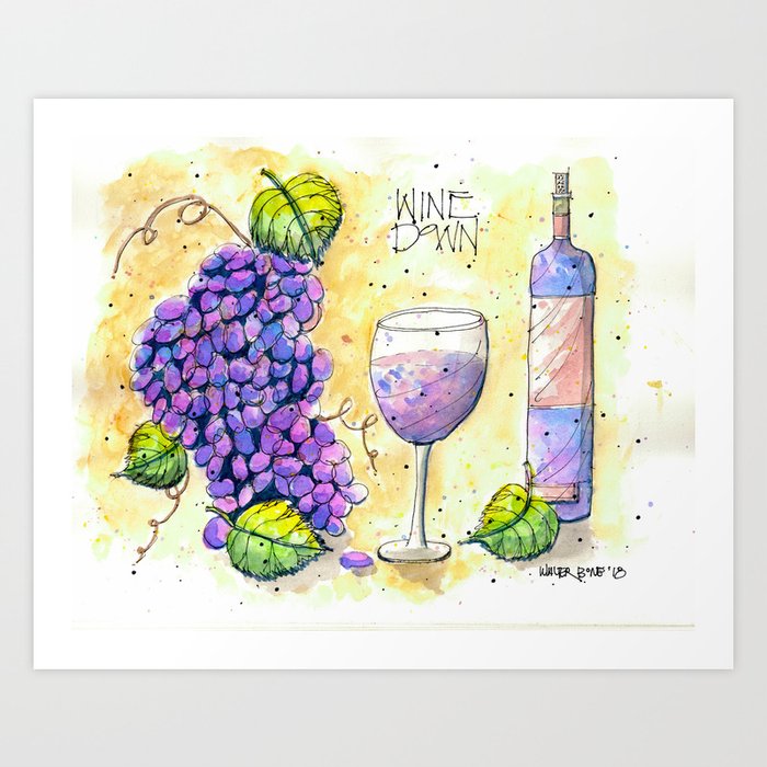 Wine Down Art Print