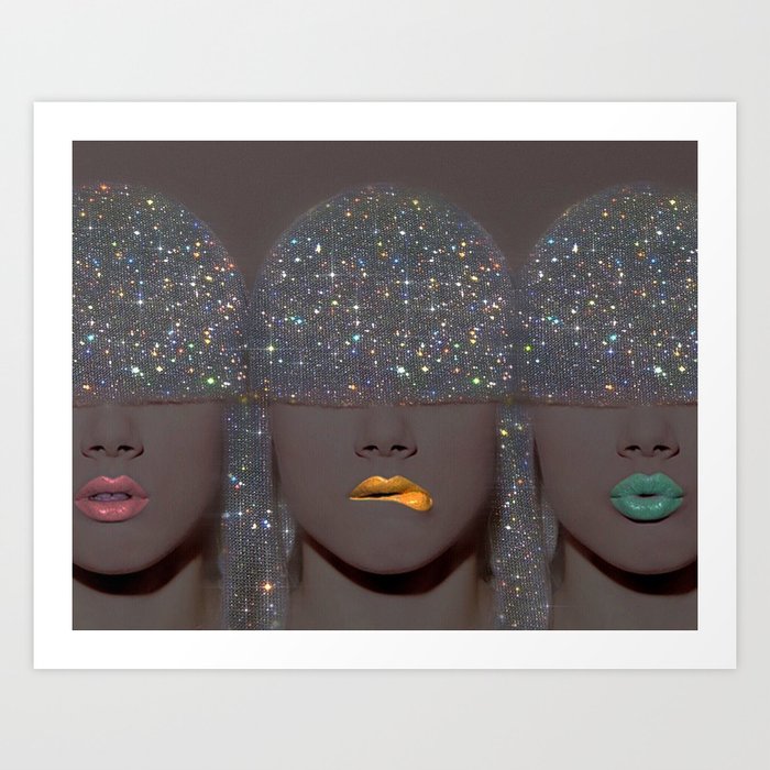 Magic people vol.3 | disco |  70s | 80s | hair | style | vintage | retro | collage | glitter | vibe Art Print