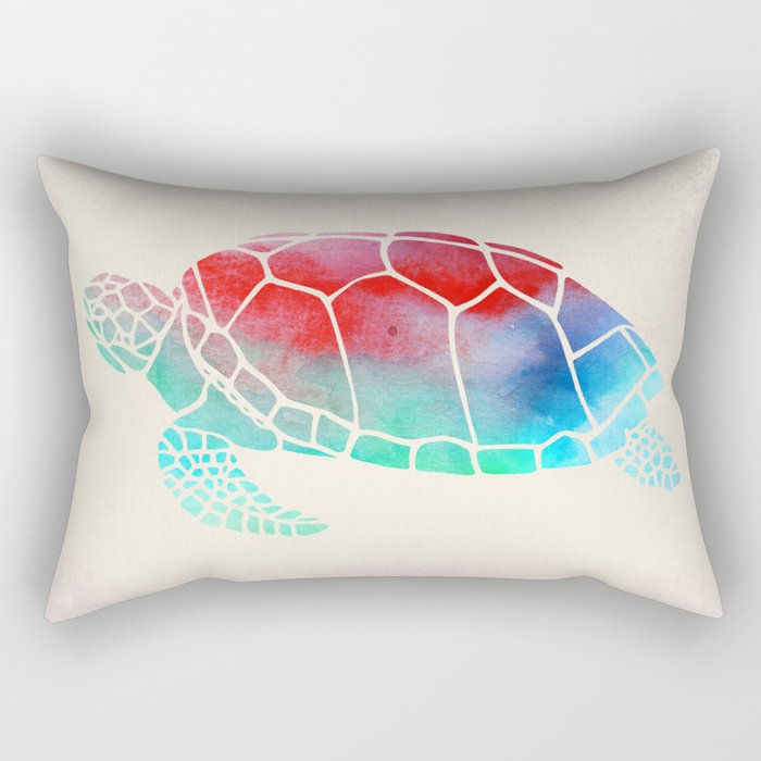 Watercolor Turtle Rectangular Pillow