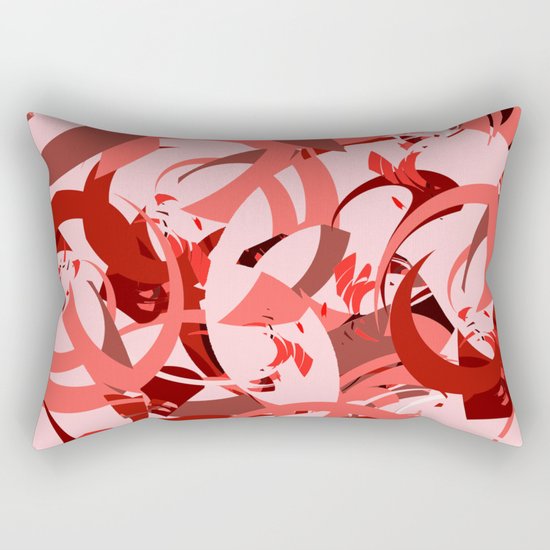 Abstract Curls - Burgundy, Coral, Pink Rectangular Pillow