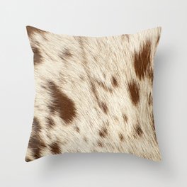 Pattern of a Longhorn bull cowhide. Throw Pillow