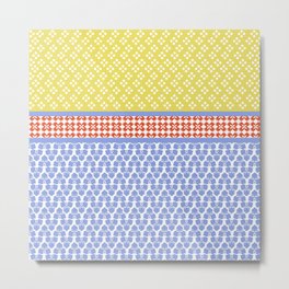 Japanese Stile Geometric Motif Shibori Pattern Metal Print