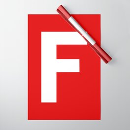Letter F (White & Red) Wrapping Paper