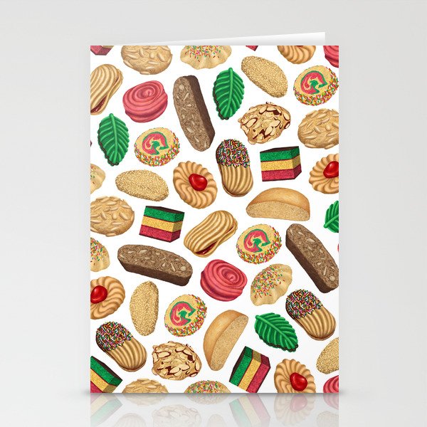 Italian Cookie Pattern Stationery Cards