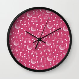 Golf Women Pink  Wall Clock