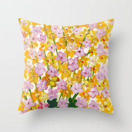 Yellow Flowers Bloom Throw Pillow