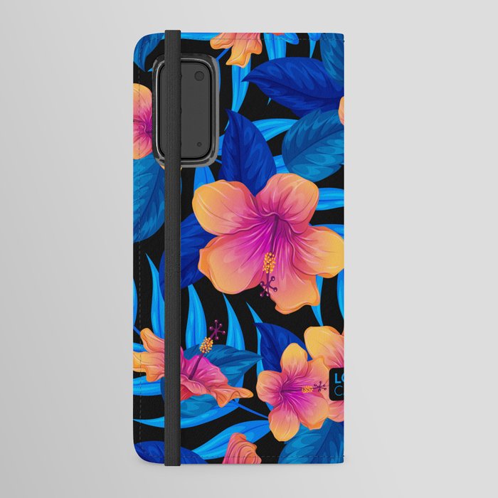 Neon Flowers Android Wallet Case