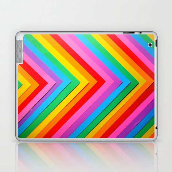 Rainbow Chevron Stripes Laptop & iPad Skin
