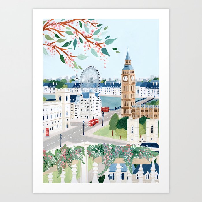 London, England Art Print by Ambers Textiles Society6